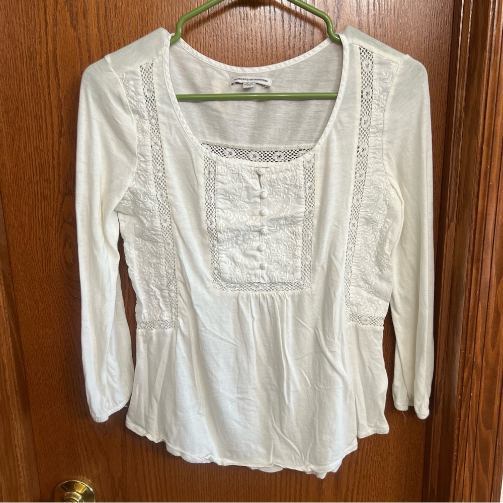 American Eagle White Long Sleeve Size XS